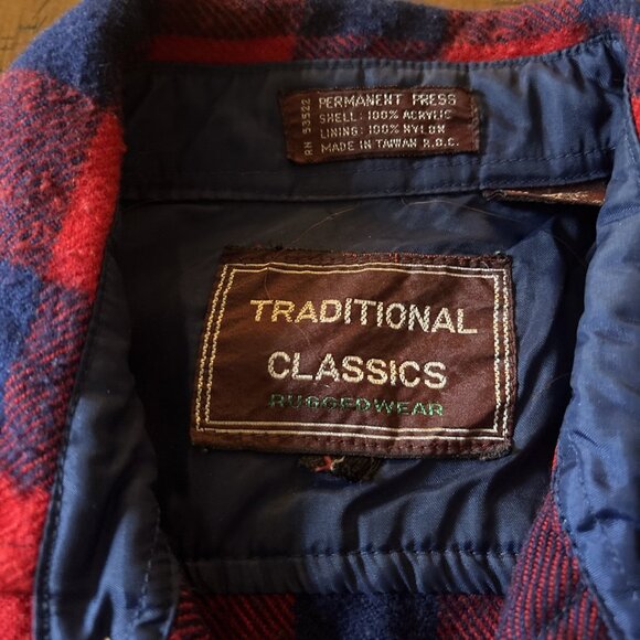 Vintage Tradition Classics Red & Blue Plaid Button down Shirt Size Large - Picture 3 of 6